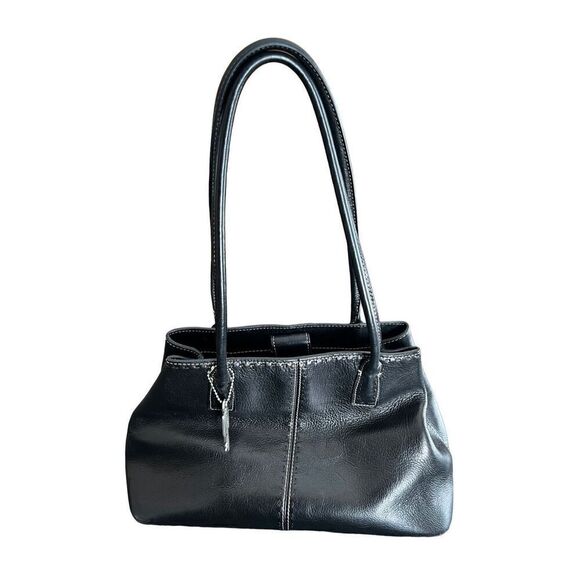 FOSSIL Black Leather Shoulder Purse Handbag - Picture 3 of 13